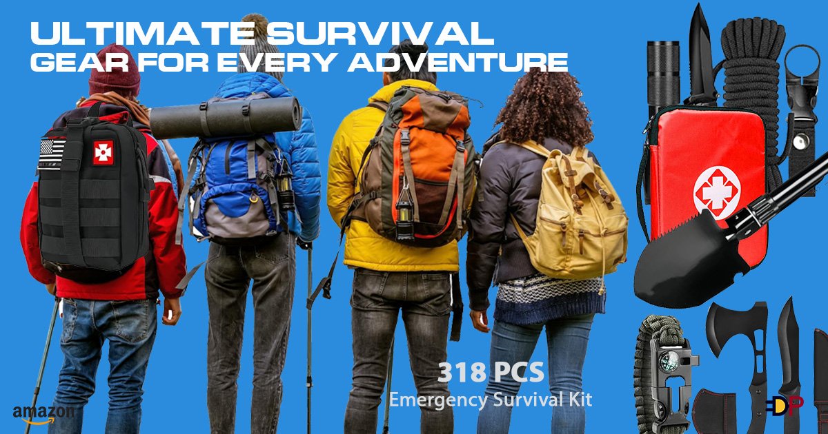 Read more about the article Ultimate Survival Gear for Every Adventure: Abpir318 PCS Emergency Survival Kit – Amazon