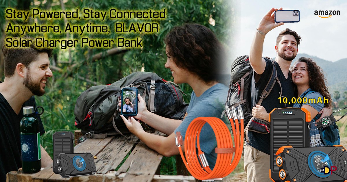 You are currently viewing Stay Powered, Stay Connected—Anywhere, Anytime, BLAVOR Solar Charger Power Bank : Amazon